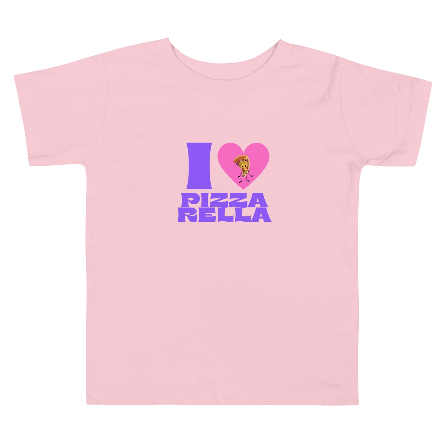 Pink t-shirt with 'I ❤️ Pizzarella' design