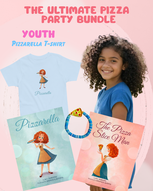 Girl with the ultimate pizza party bundle