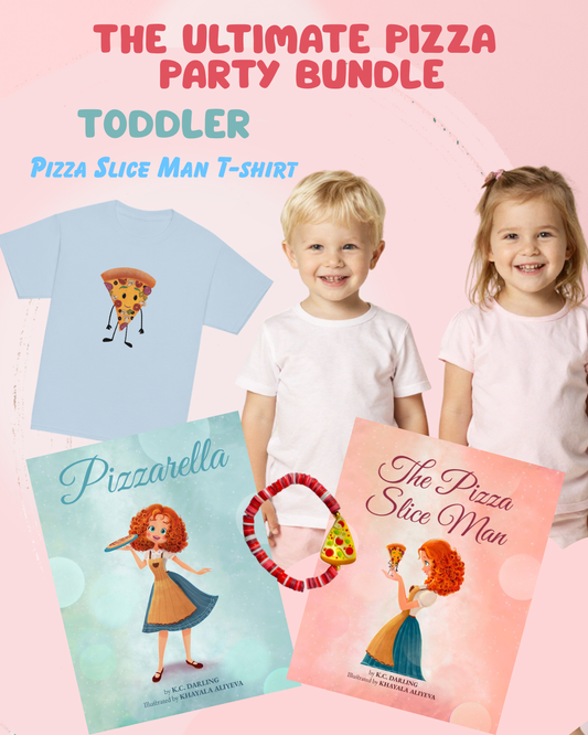 2 kids with the a tshirt books and braclrt